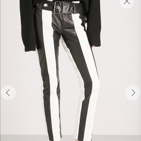 frame denim leather pants